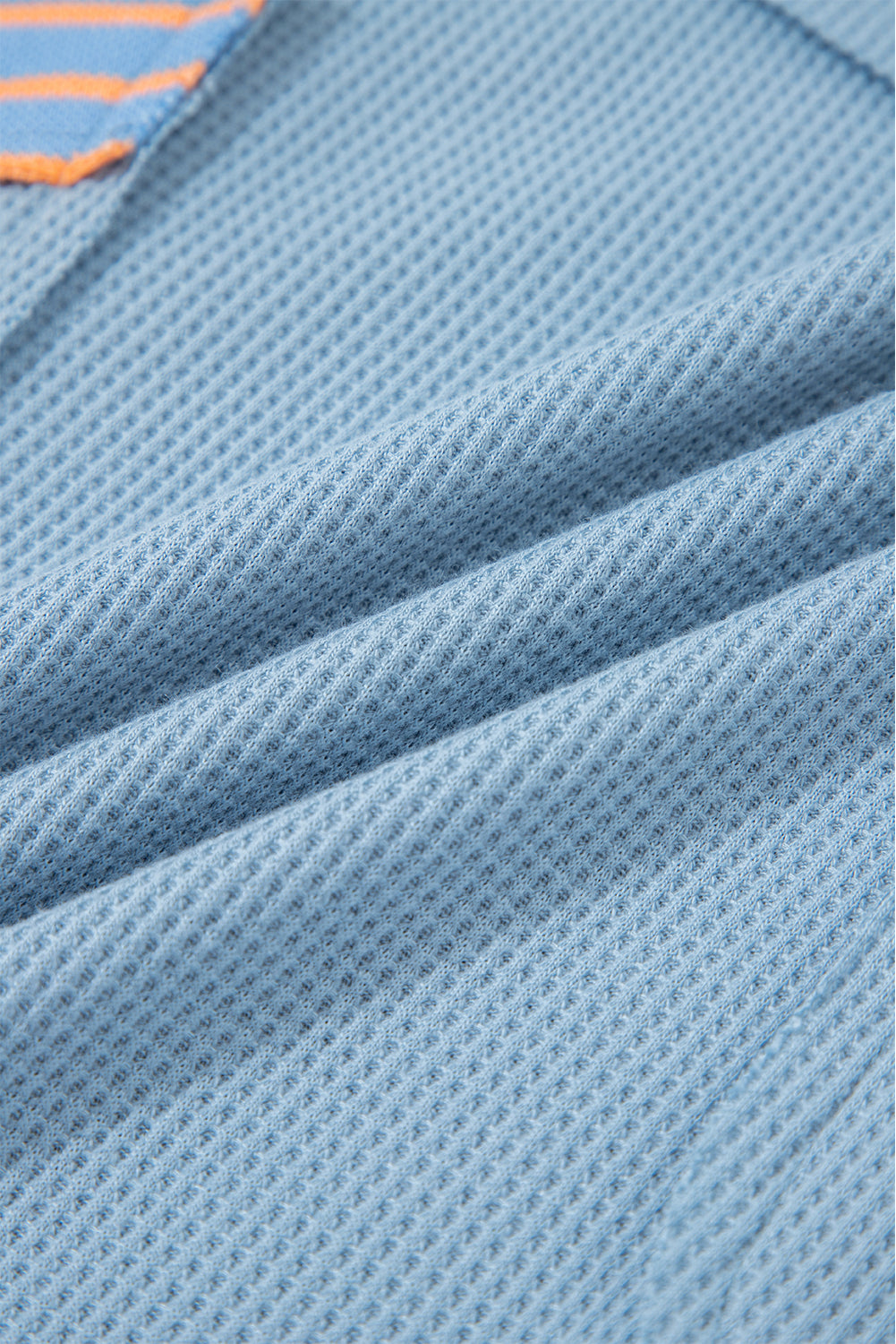 Stripe Patchwork Waffle Knit V-Neck Pullover