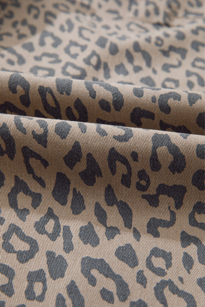 Camo & Leopard Denim Drawstring Waist Barrel Jeans