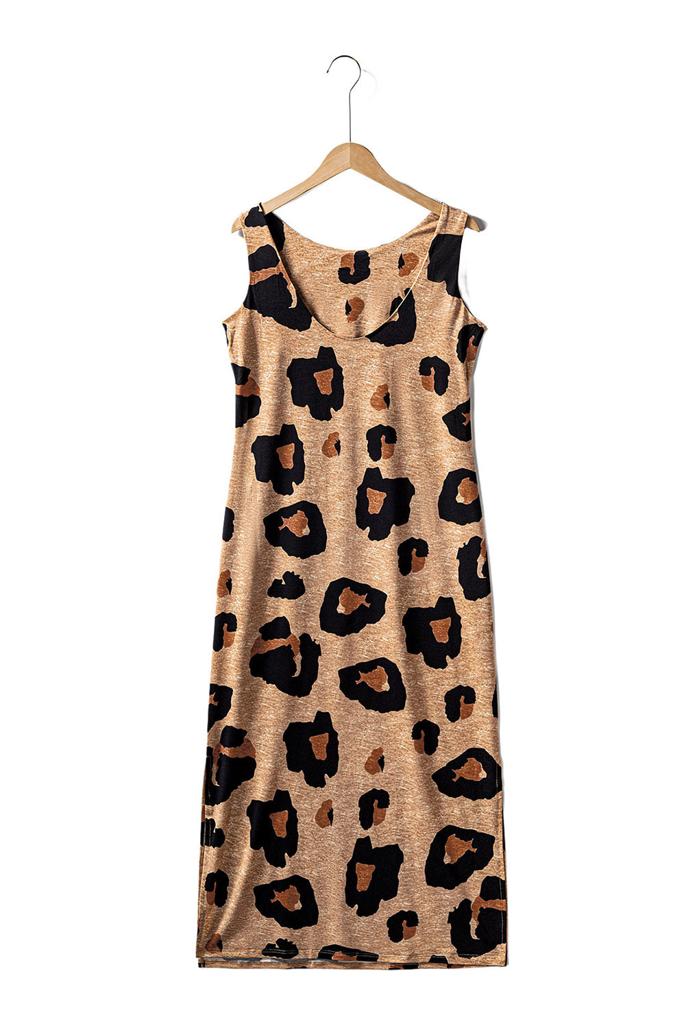 Leopard Split Hem Midi Dress