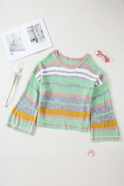 Stripe Bell Sleeve Sweater