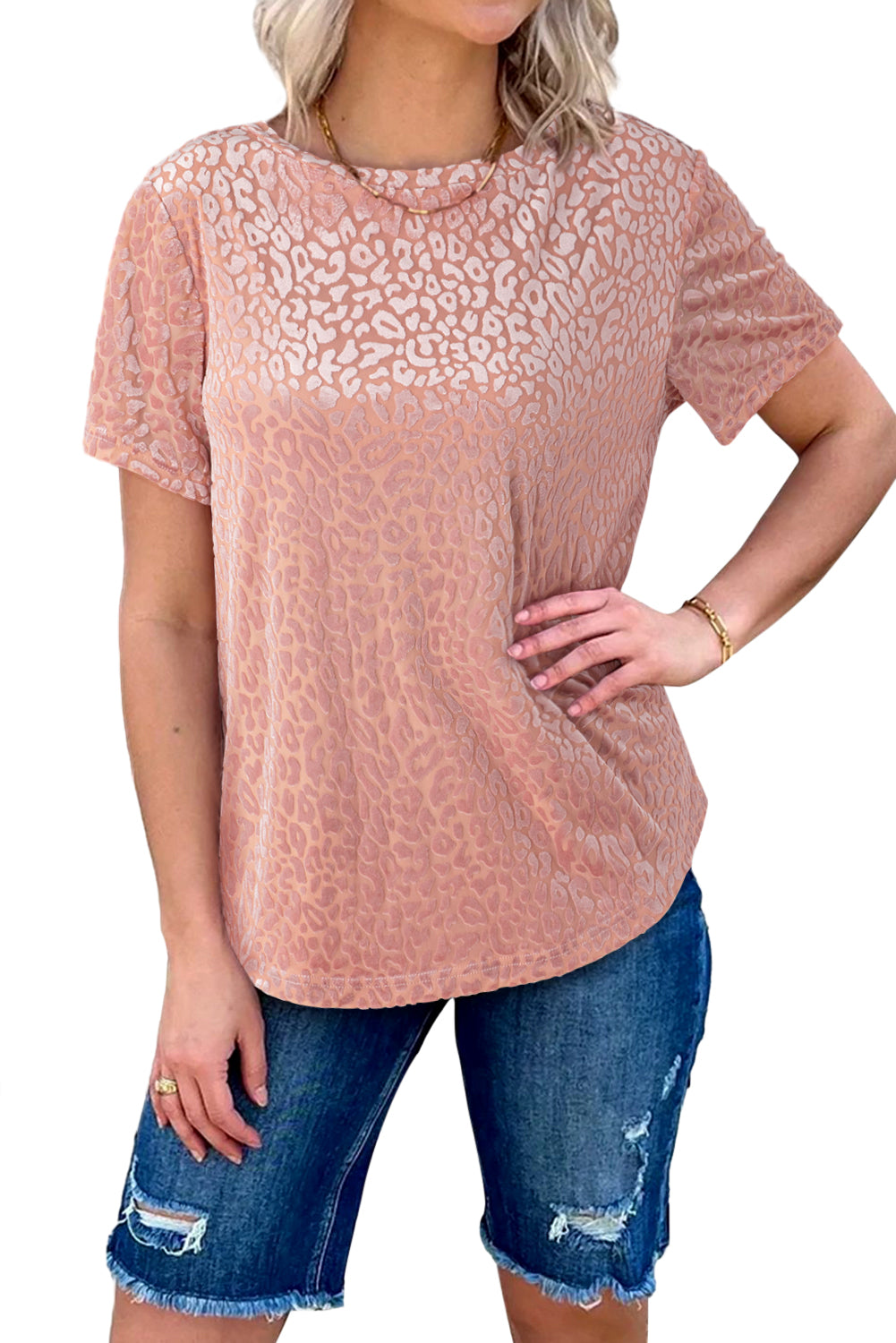 Velvet Leopard Short Sleeve Top