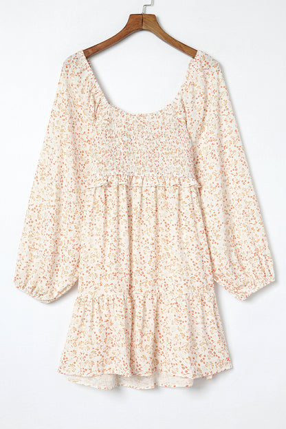 Floral Smocked Long Sleeve Dress