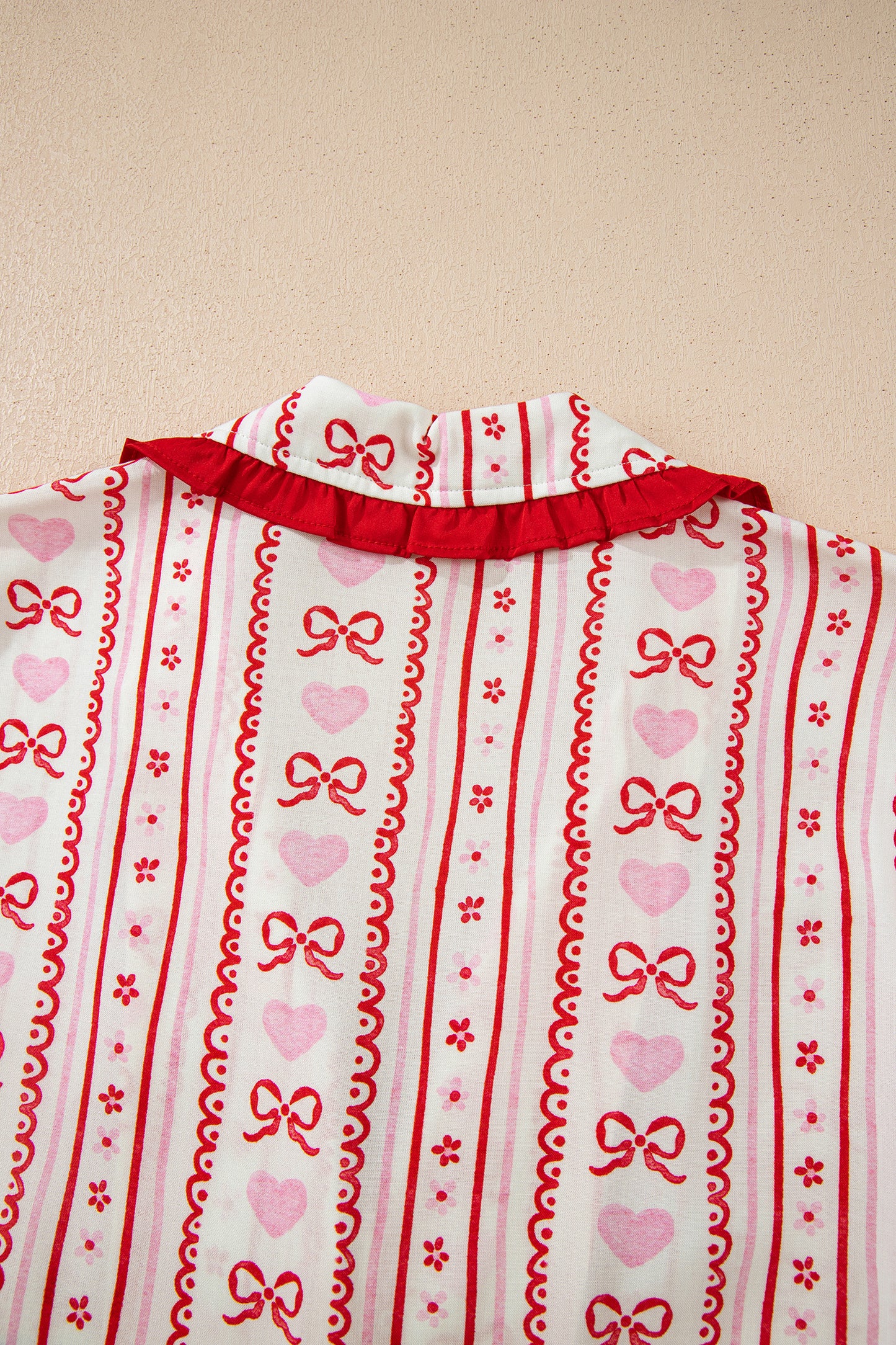Valentine Heart Bow Shirt and Shorts Pajama Set