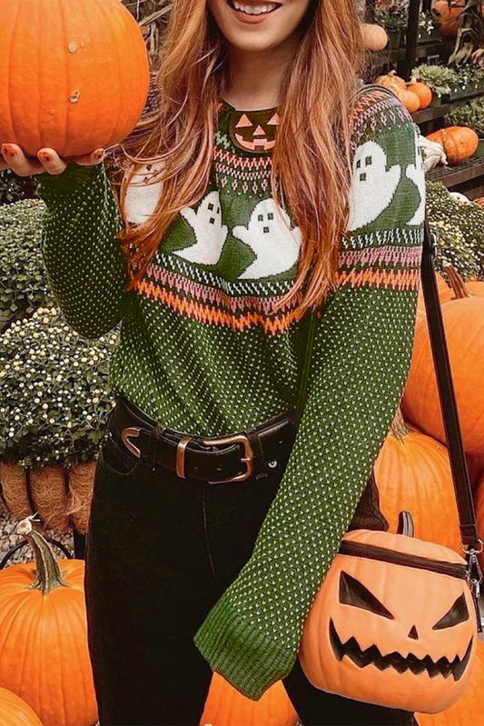 Halloween Ghost Drop Shoulder Sweater