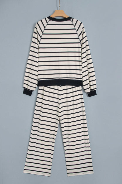 Stripe Colorblock Long Sleeve Top & Pants Set
