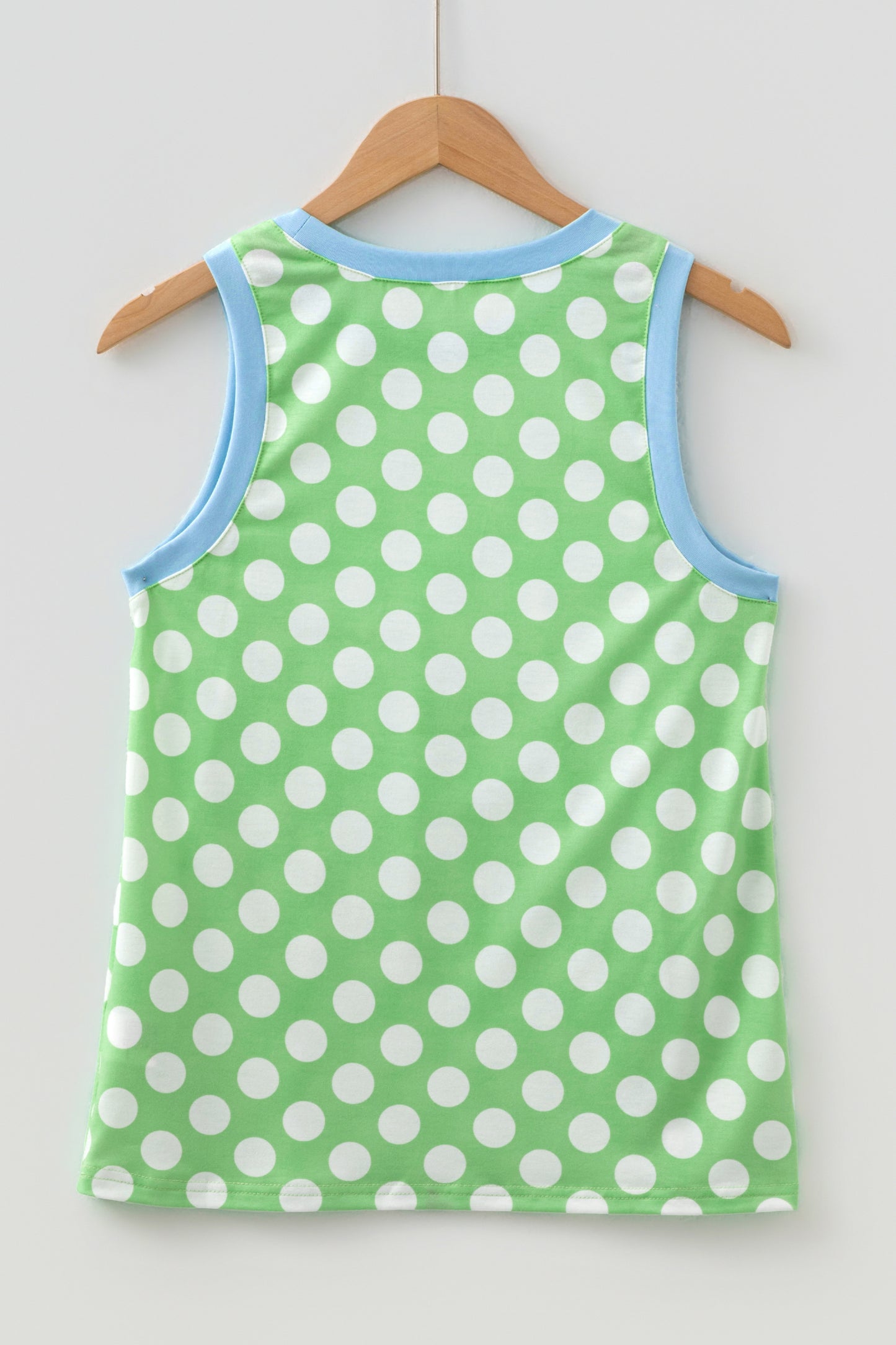 Polka Dot Contrast Trim Loose Tank Top