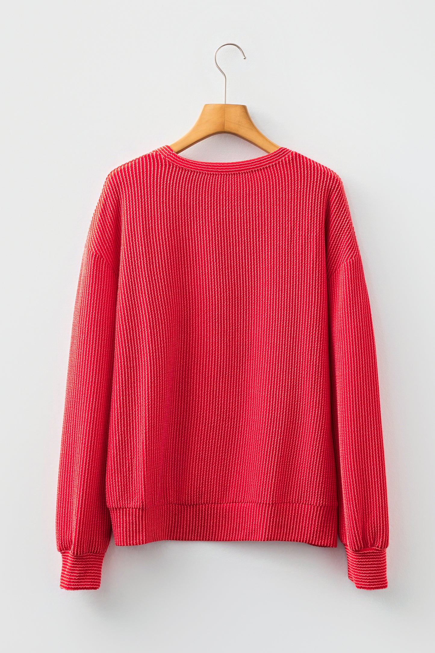 Christmas Merry Corded Knit Long Sleeve Top