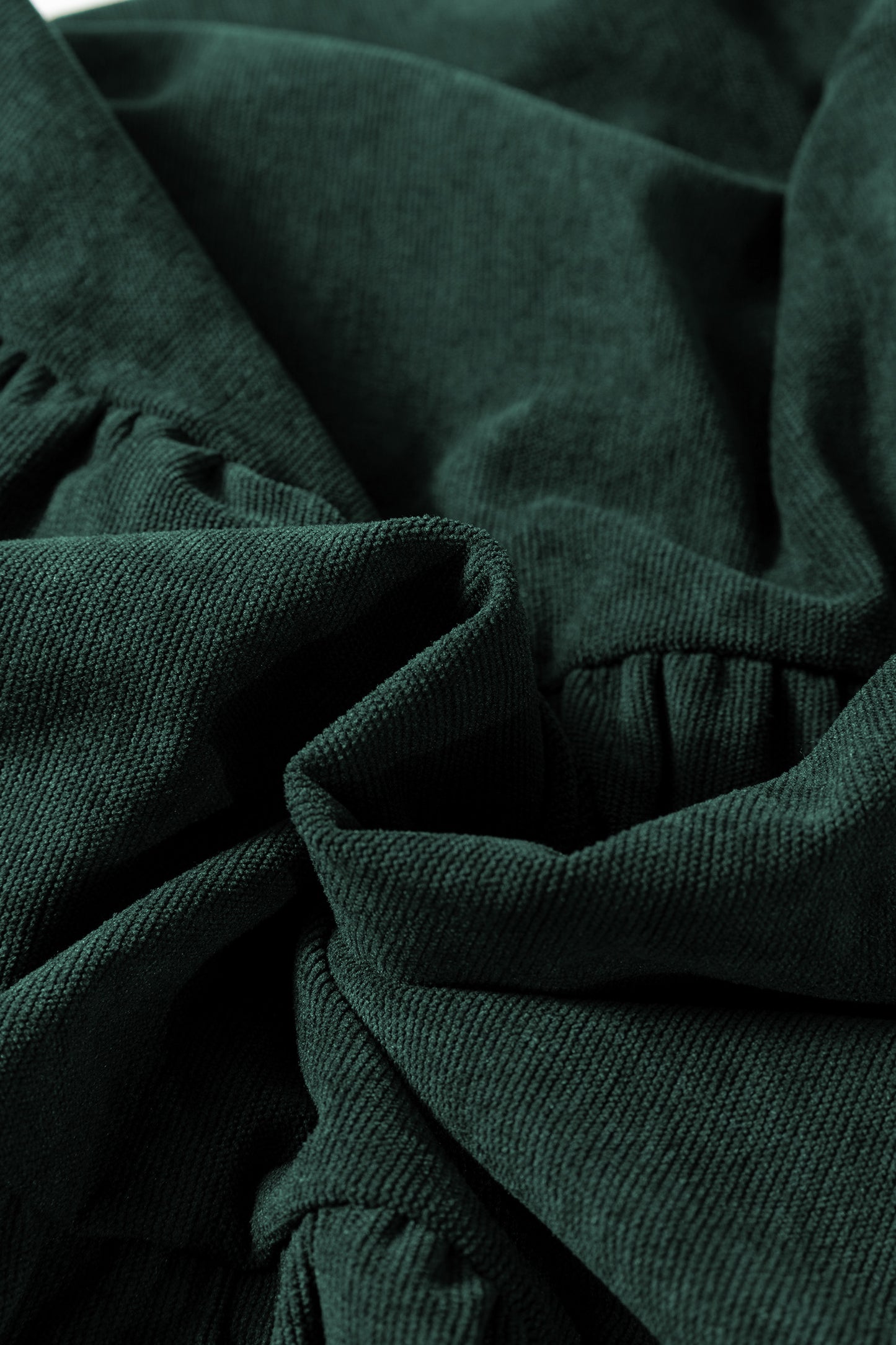 Solid Lantern Sleeve Tiered Mini Dress