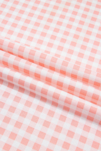 Gingham Patchwork Long Sleeve Top & Pant Set