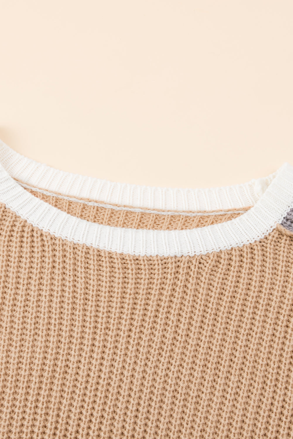 Colorblock Patchwork Round Neck Sweater