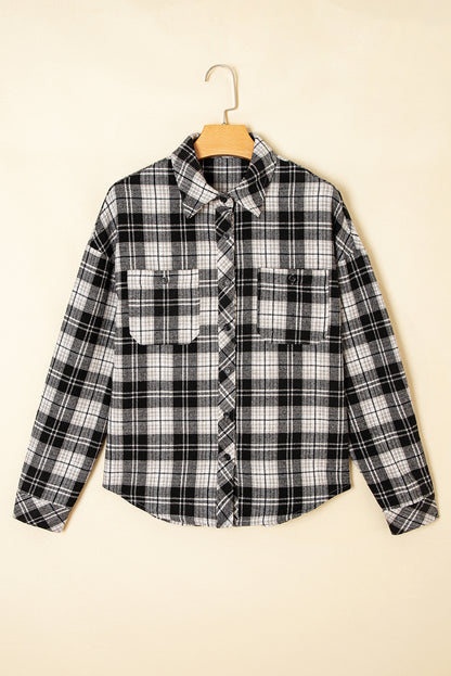Plaid Chest Pocket Long Sleeve Buttoned Shirt