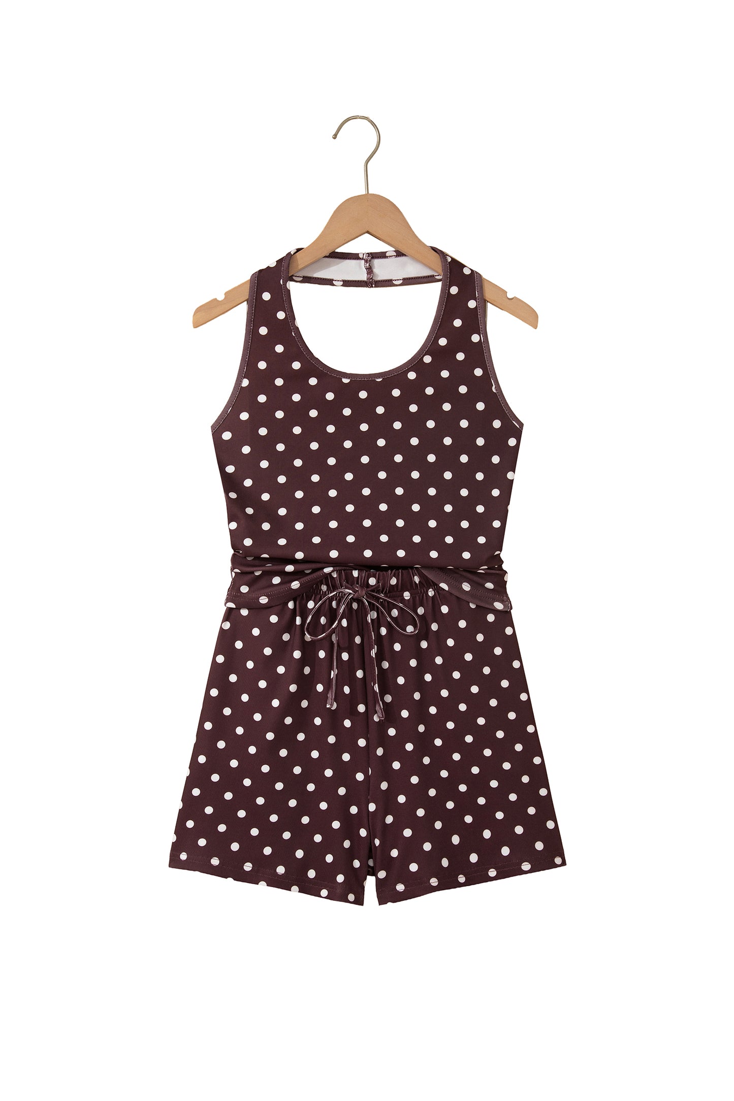 Polka Dot Halter Tank & Elastic Shorts Set