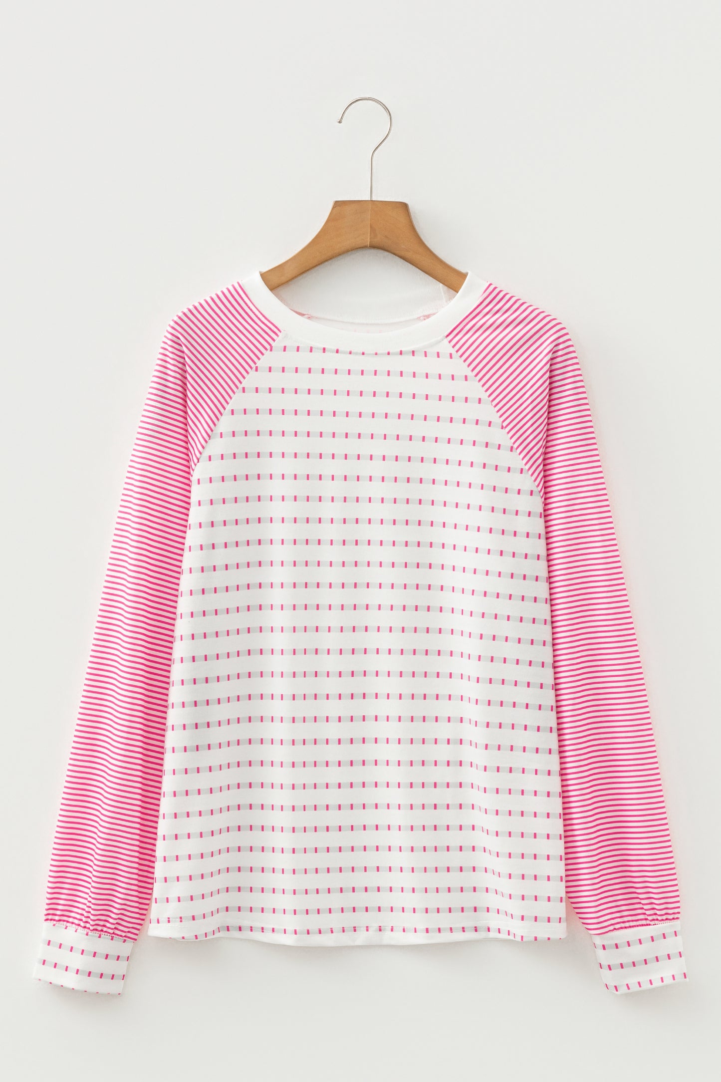Stripe Raglan Patchwork Long Sleeve Top