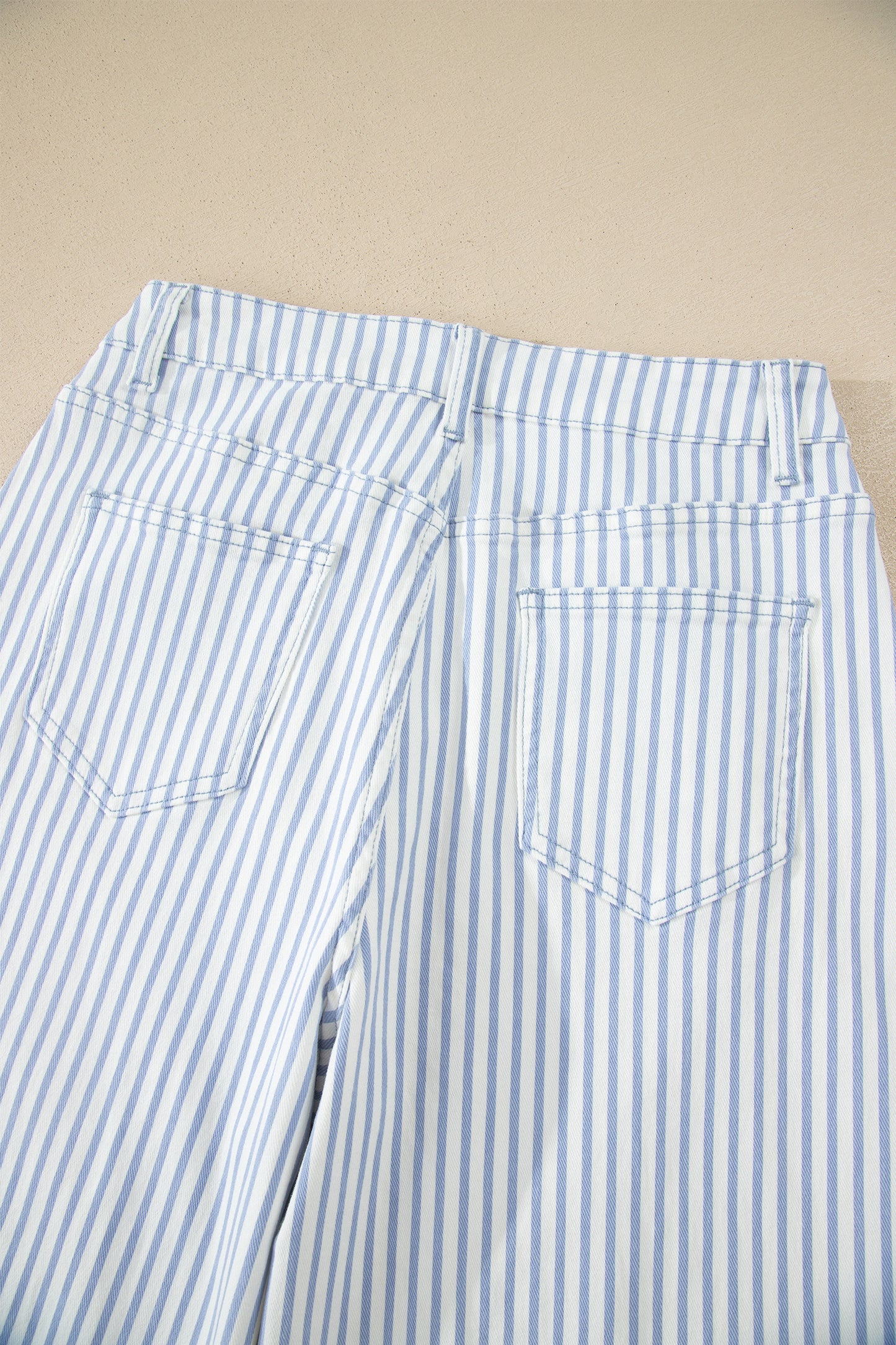 Stripe Denim High Waist Barrel Leg Jeans