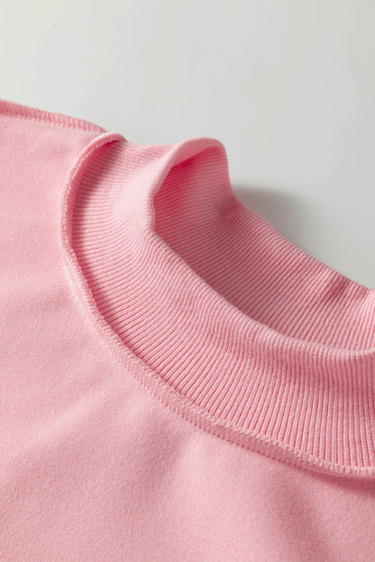 Solid Reversible Mock Neck Oversized Sweatshirt