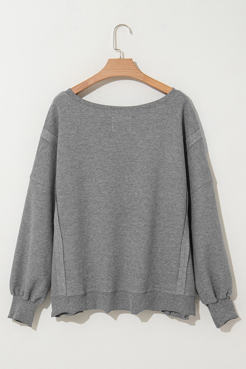 Waffle Long Sleeve Oversized Top