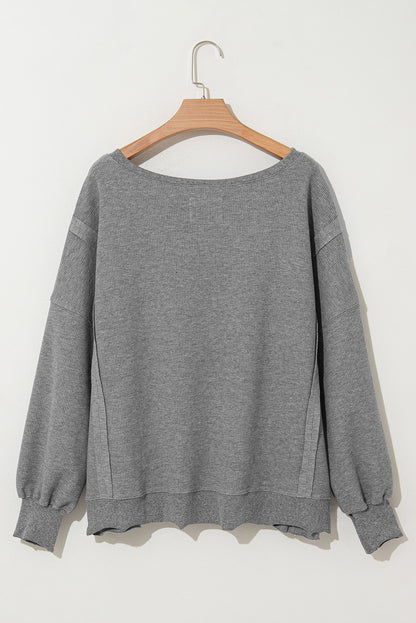 Waffle Long Sleeve Oversized Top