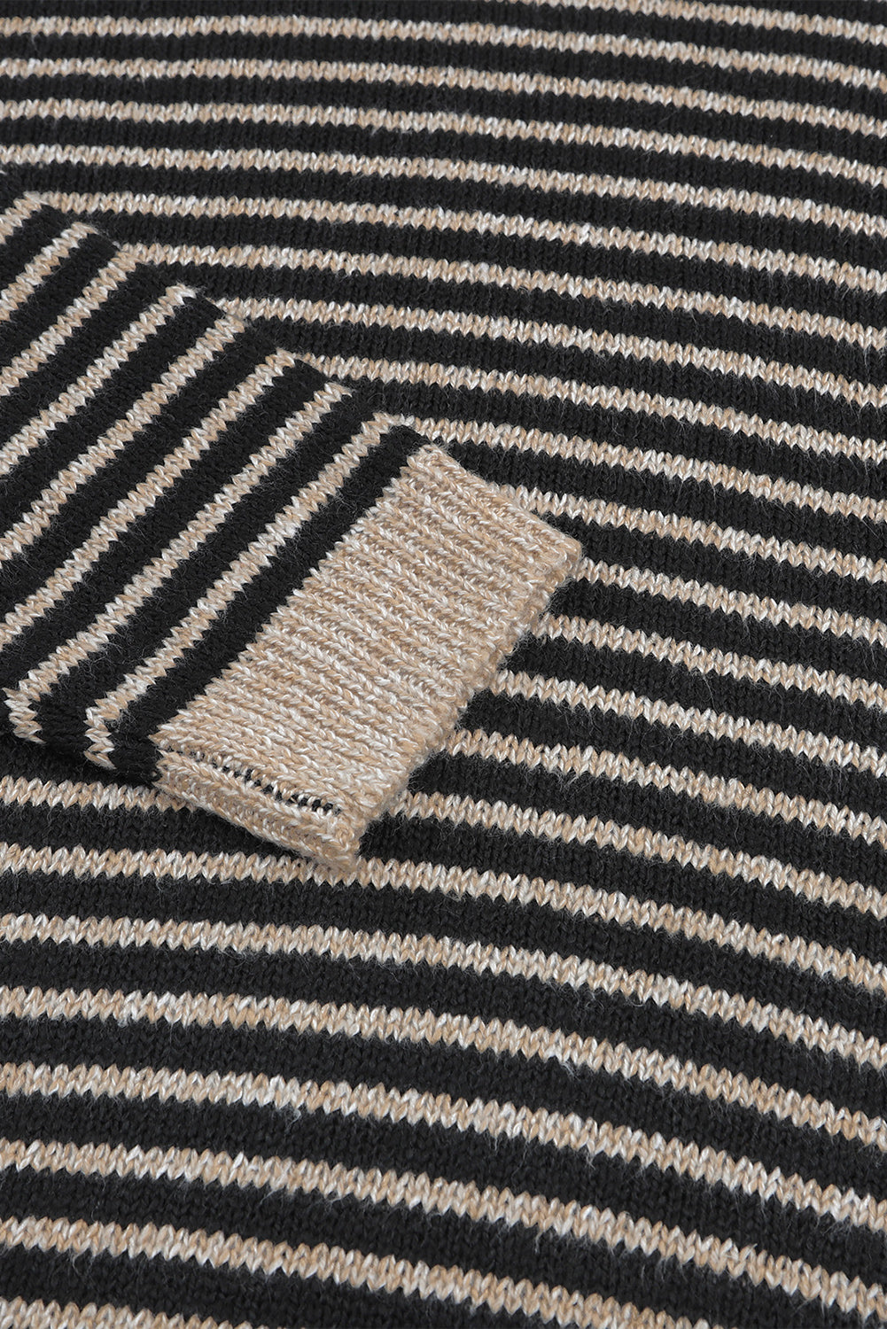 Stripe Turtleneck Long Sleeve Sweater