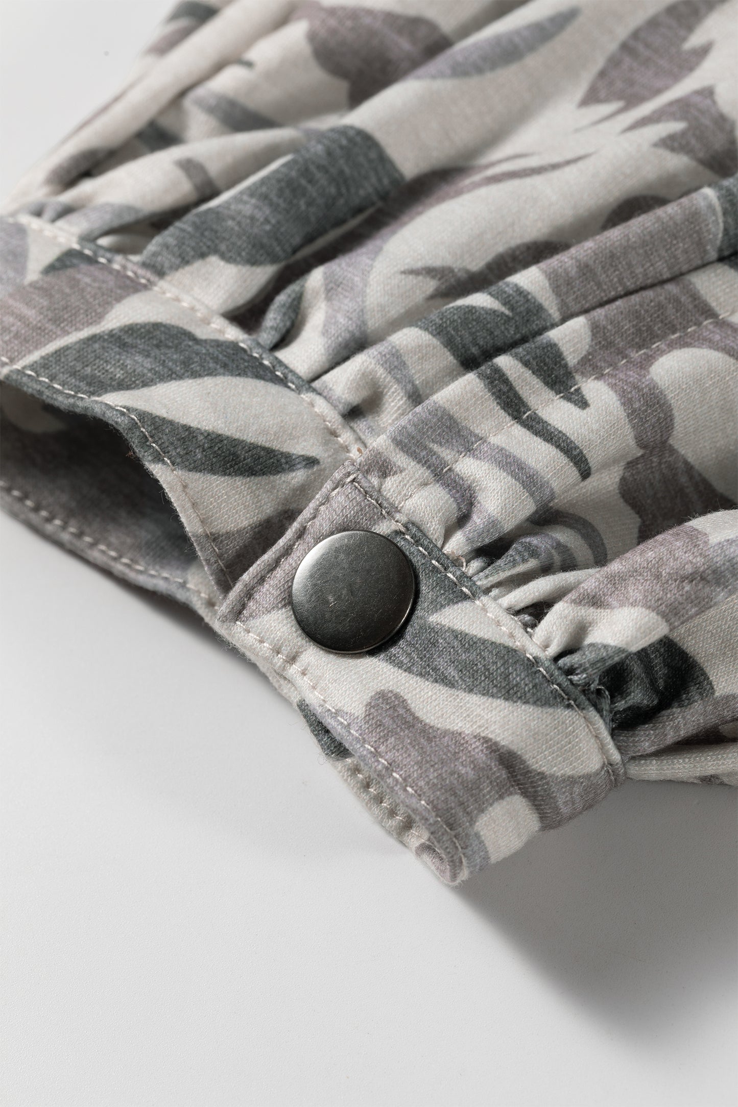 Camo Drawstring Contrast Waistband Barrel Cargo Pants