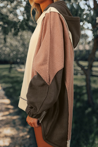 Colorblock High Low Oversized Hoodie