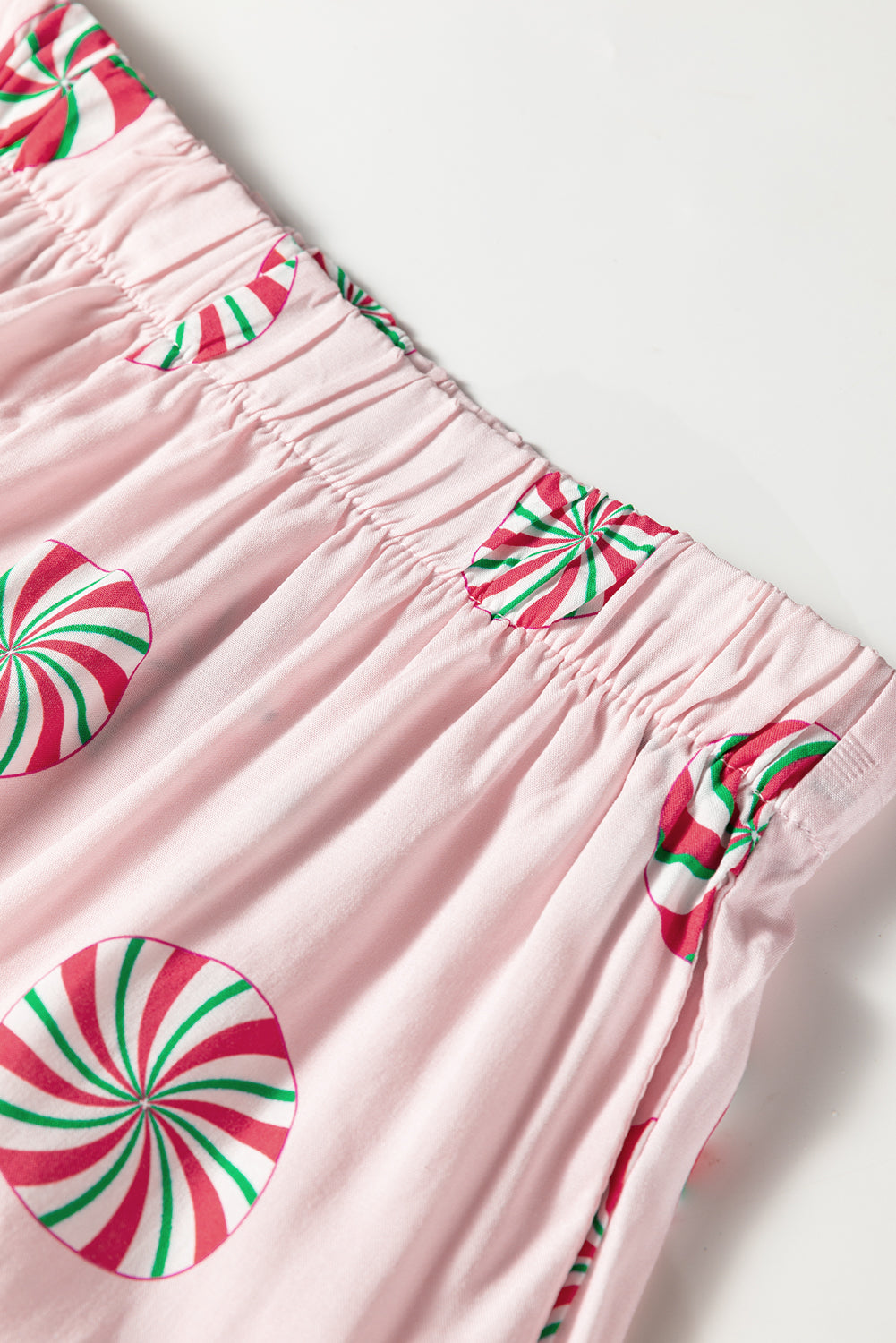 Christmas Bow Top and Ruffle Shorts Pajama Set