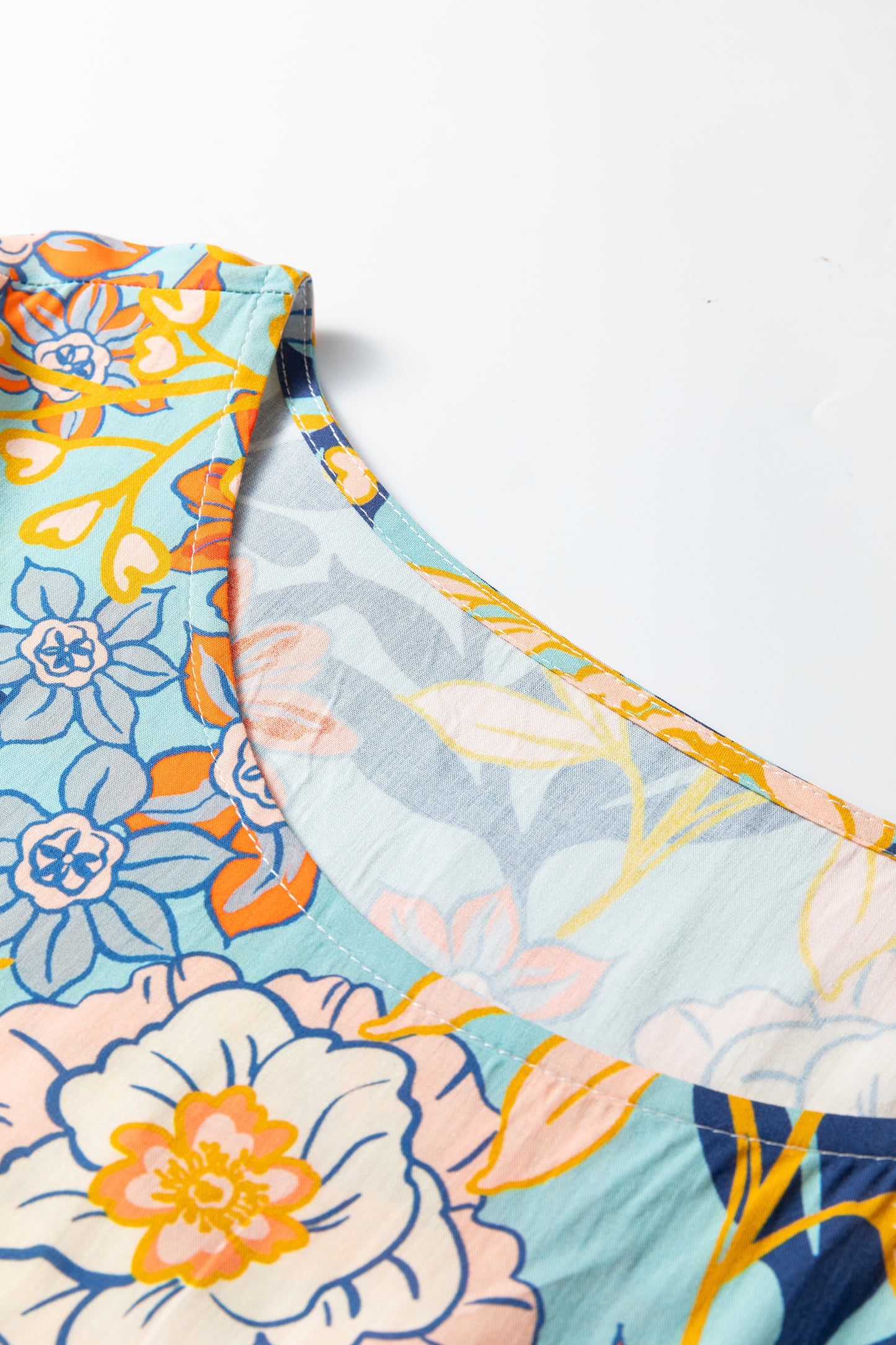 Plus Size Floral Ruffle Long Sleeve Dress