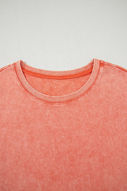 Mineral Wash Pocketed T-shirt Maxi Dress