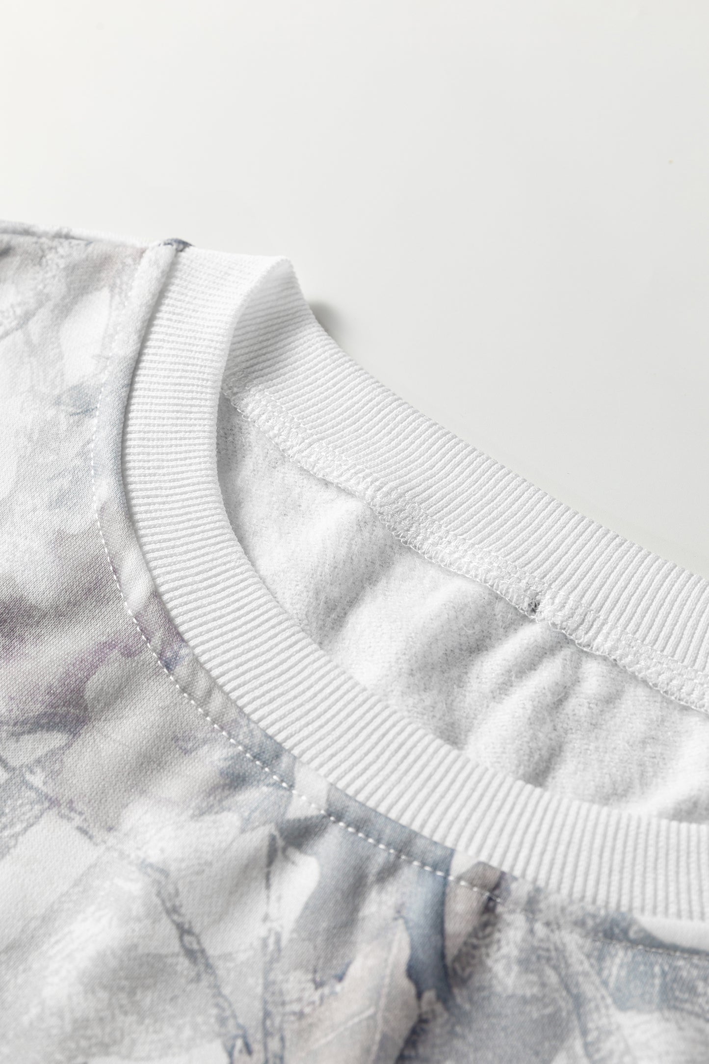 Abstract Camo Pullover & Drawstring Shorts Set