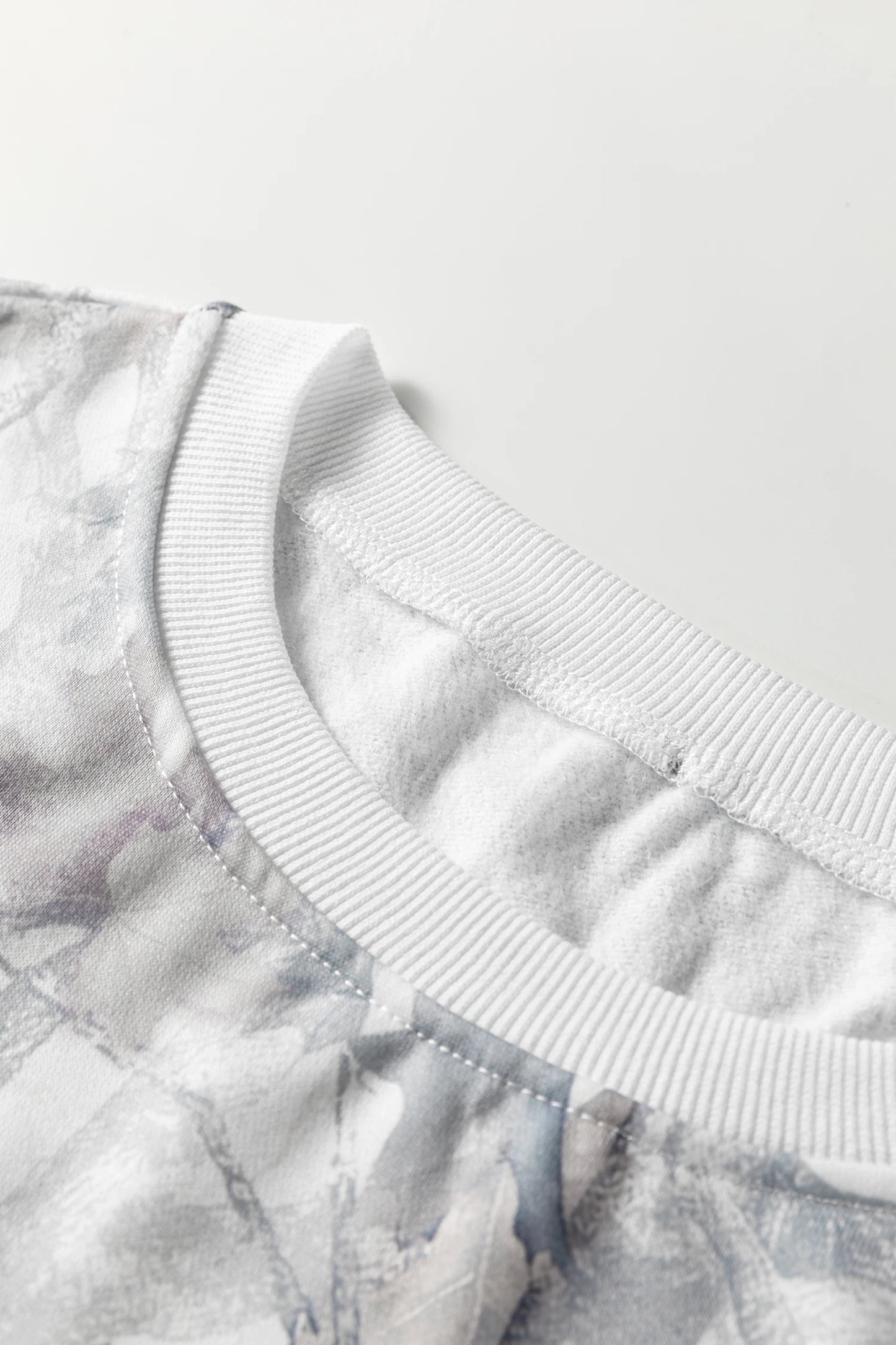 Abstract Camo Pullover & Drawstring Shorts Set