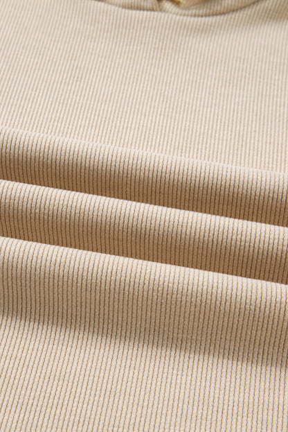 Solid Corduroy Lace Hoodie and Pants Set