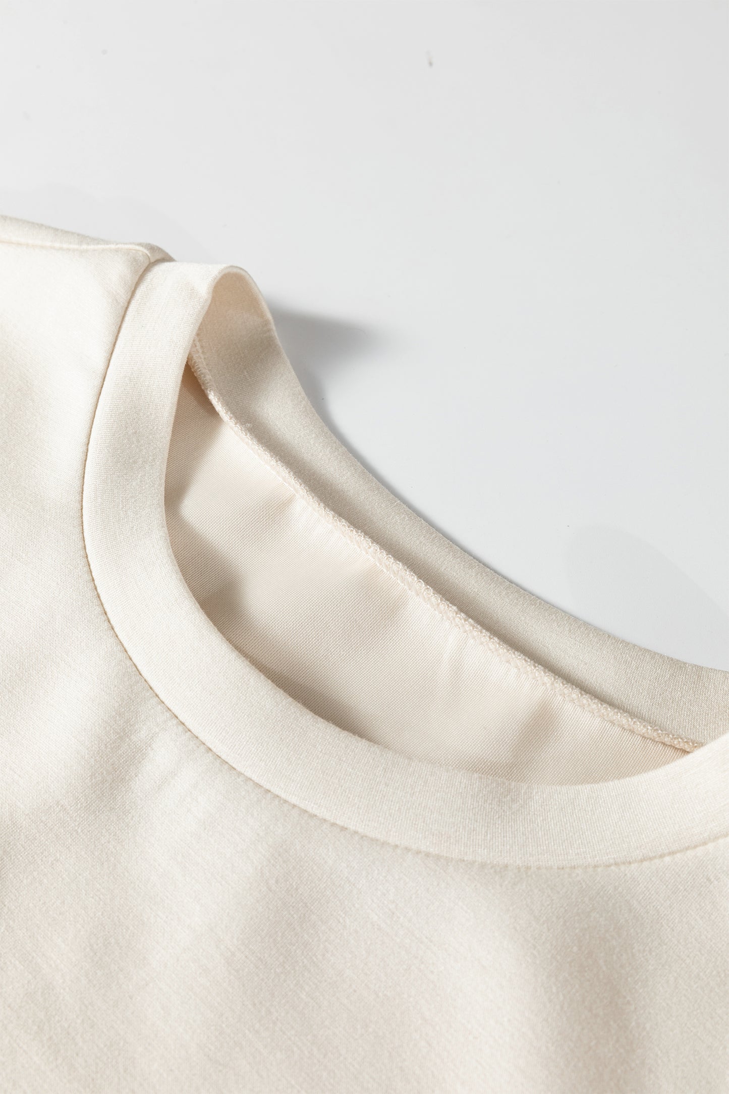 Contrast Stripe Crewneck Top & Straight Pants Set