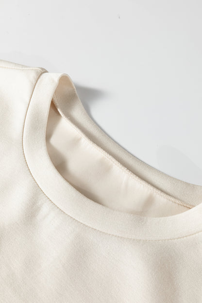 Contrast Stripe Crewneck Top & Straight Pants Set