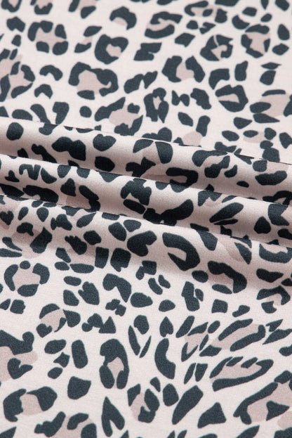 Leopard Varsity Stripe V-Neck Long Sleeve Top