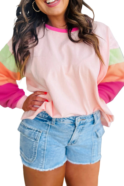 Colorblock Long Sleeve Top Plus Size