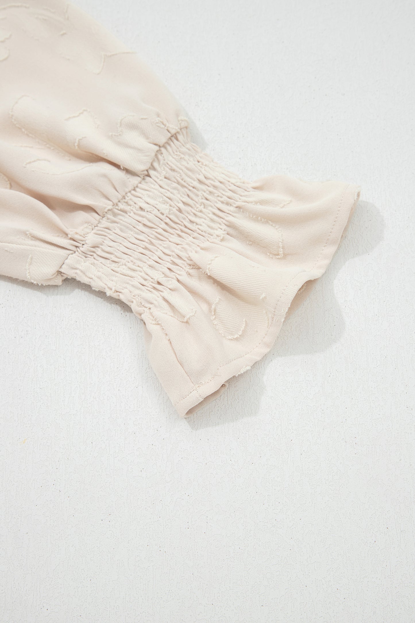 Floral Textured Long Sleeve Tiered Mini Dress