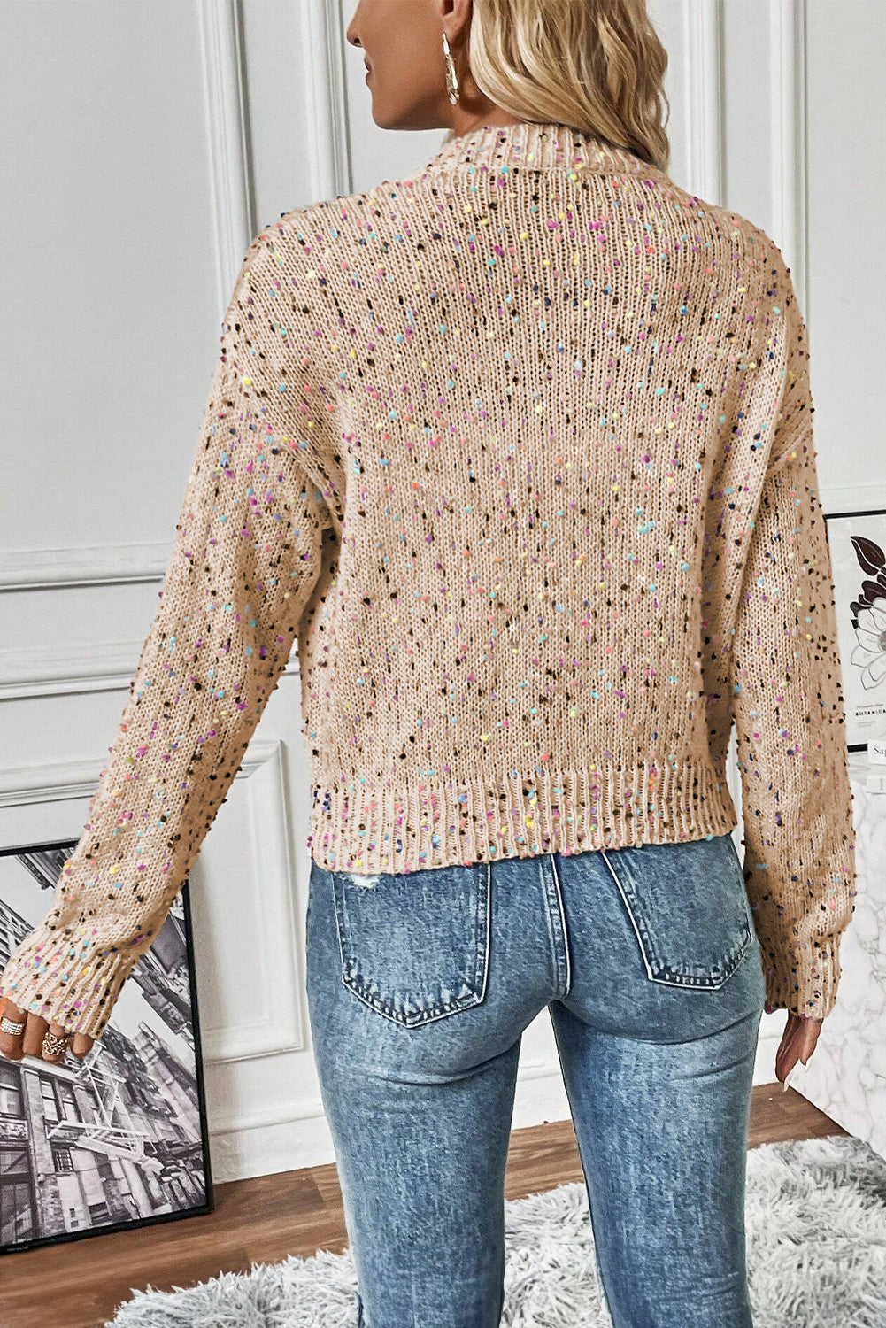 Confetti Button Front Sweater Cardigan