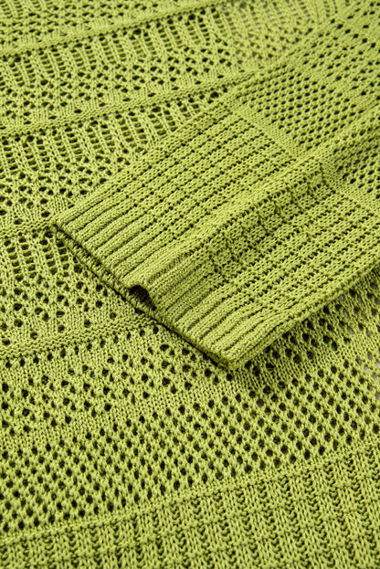 Crochet Knit Oversize Open Front Cardigan