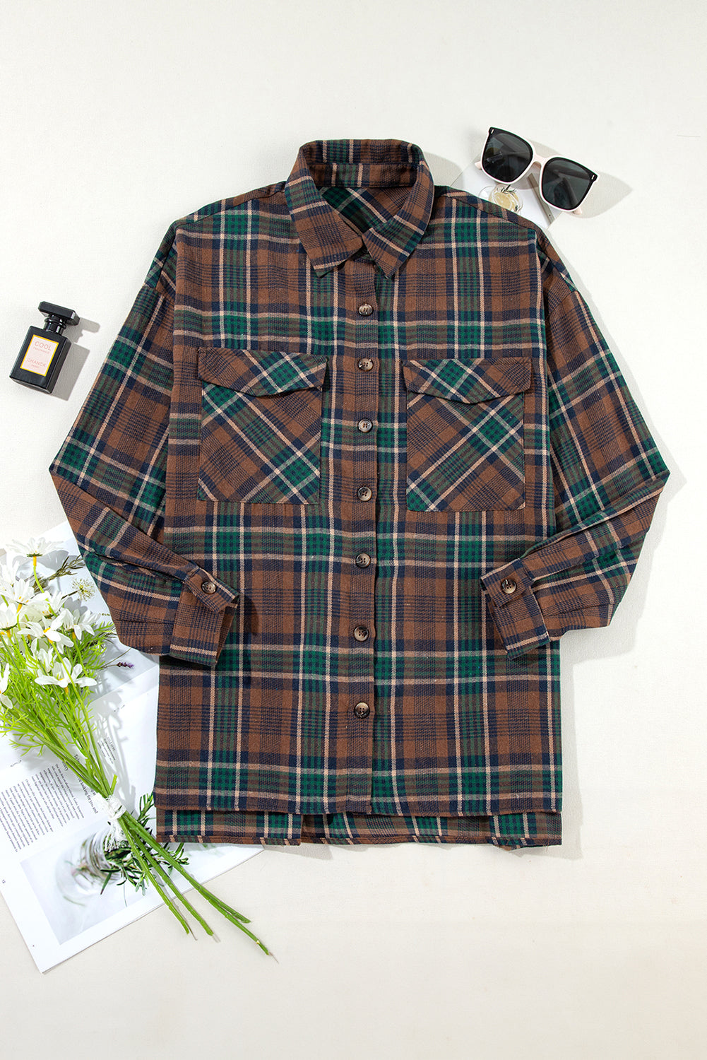 Plaid Chest Pockets Jacket