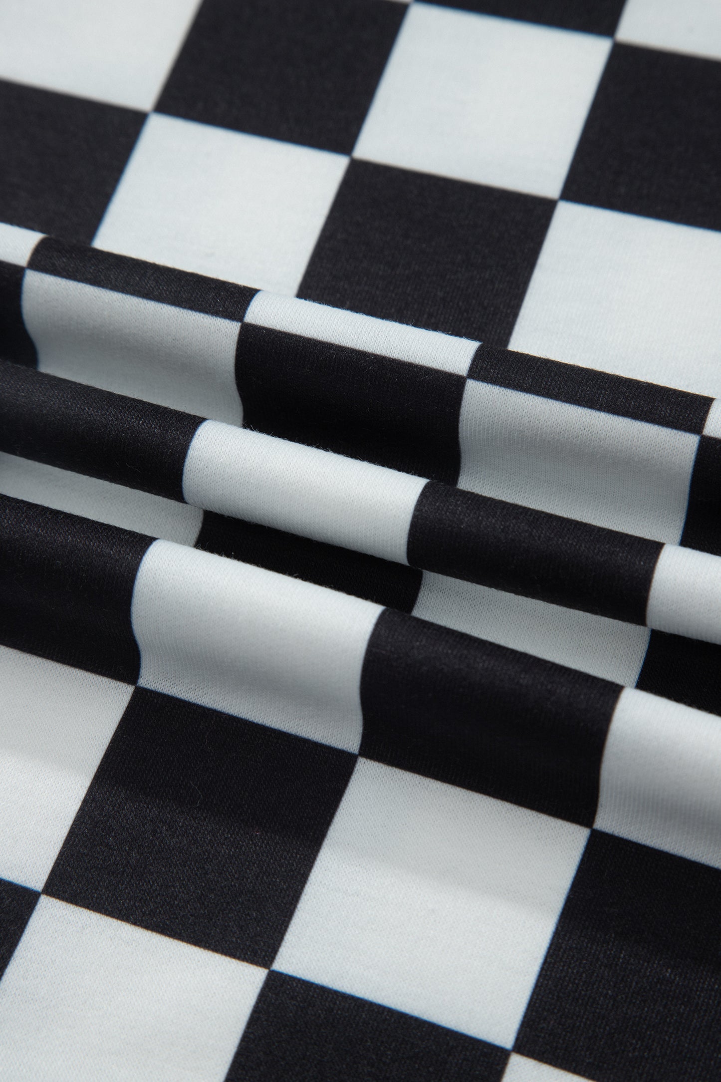 Checker Colorblock Mock Neck Top & Short Set