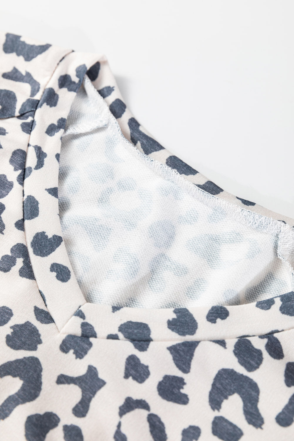 Leopard Long Sleeve V-Neck Top and Pant Set