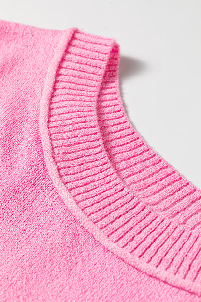 Solid Open Back Reverse Seam Ribbed Trim Sweater