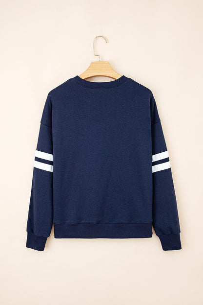 Varsity Stripe Drop Shoulder Oversized Sweatshirt