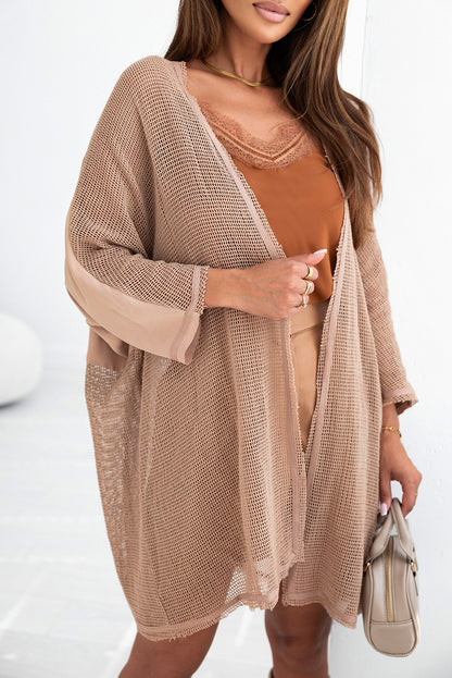 Raw Edge Dolman Sleeve Cardigan