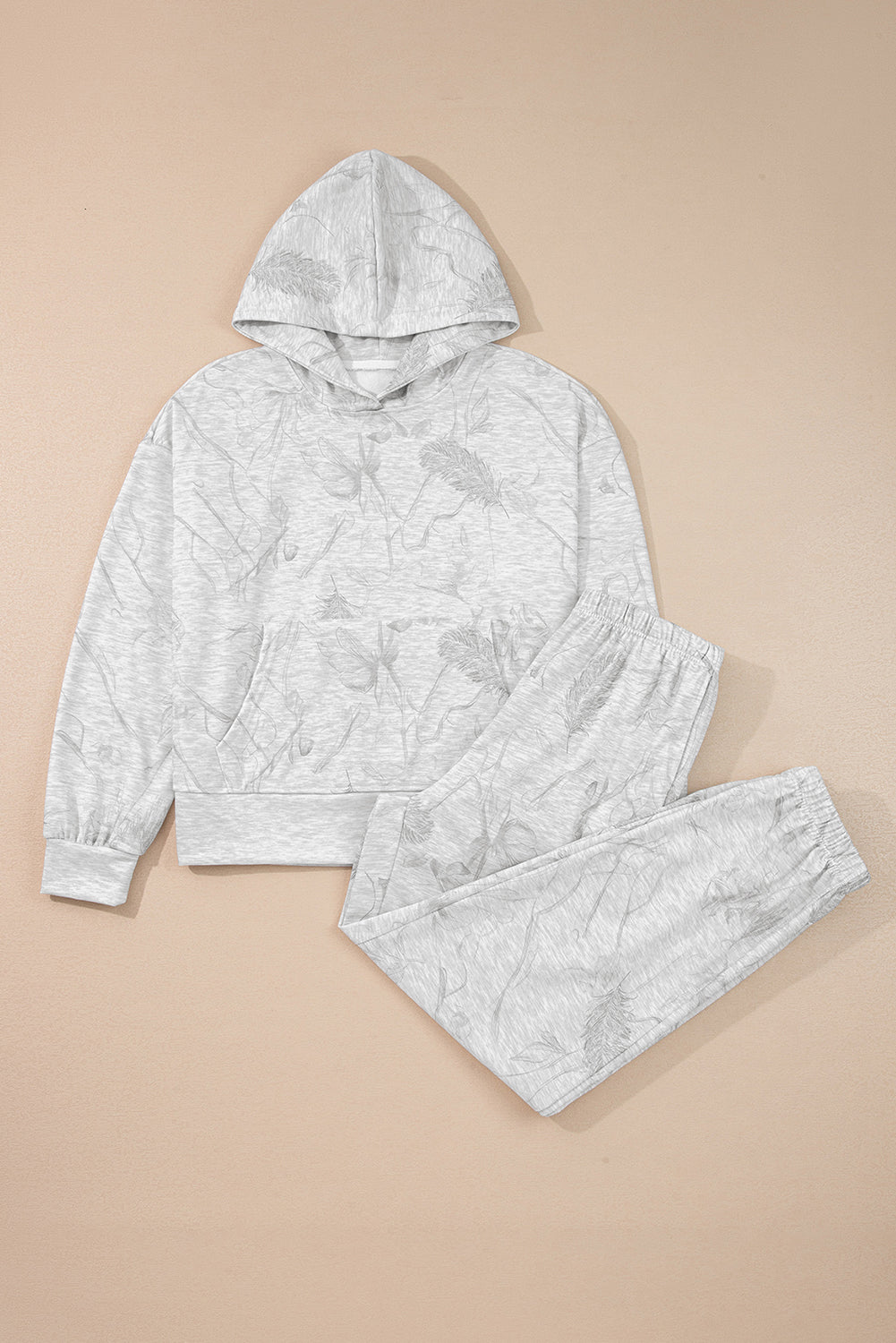 Abstract Drop Sleeve Hoodie and Pant Set
