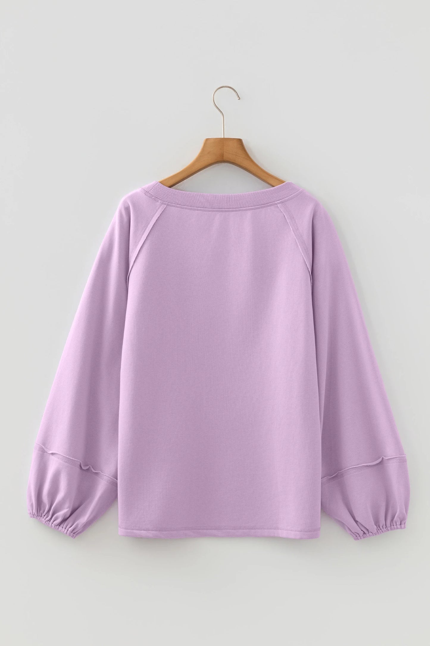 Solid Raw Seam Patchwork Baggy Sweatshirt