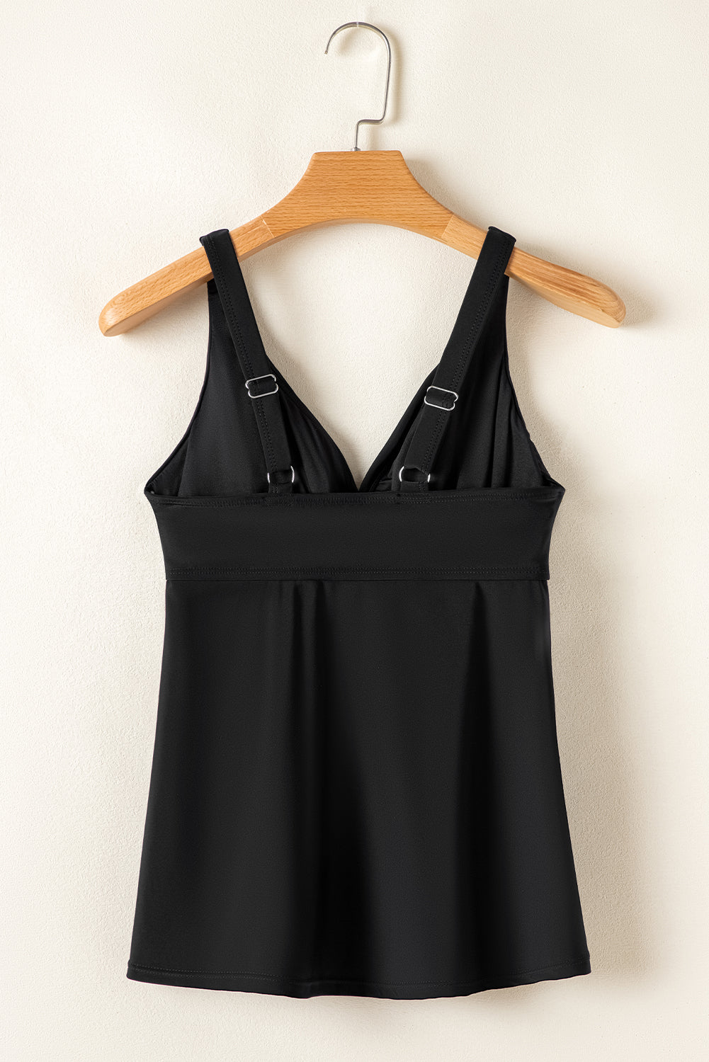 Solid V-Neck Tankini Top