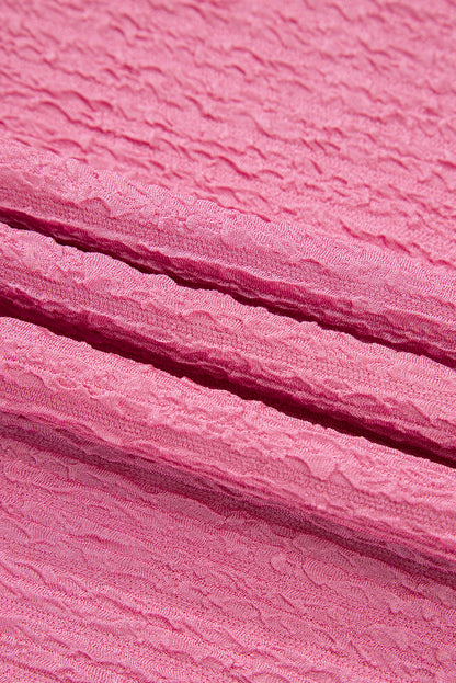 Solid Textured T-Shirt and Shorts Set