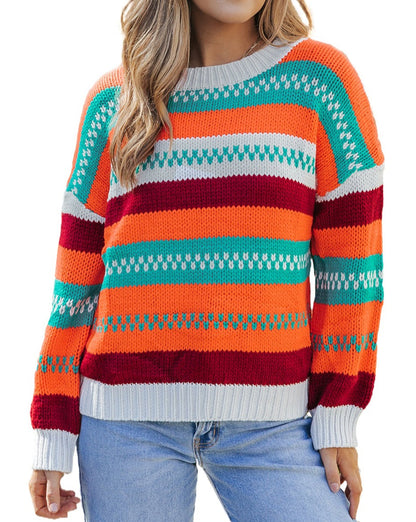 Colorblock Stripe Oversized Sweater