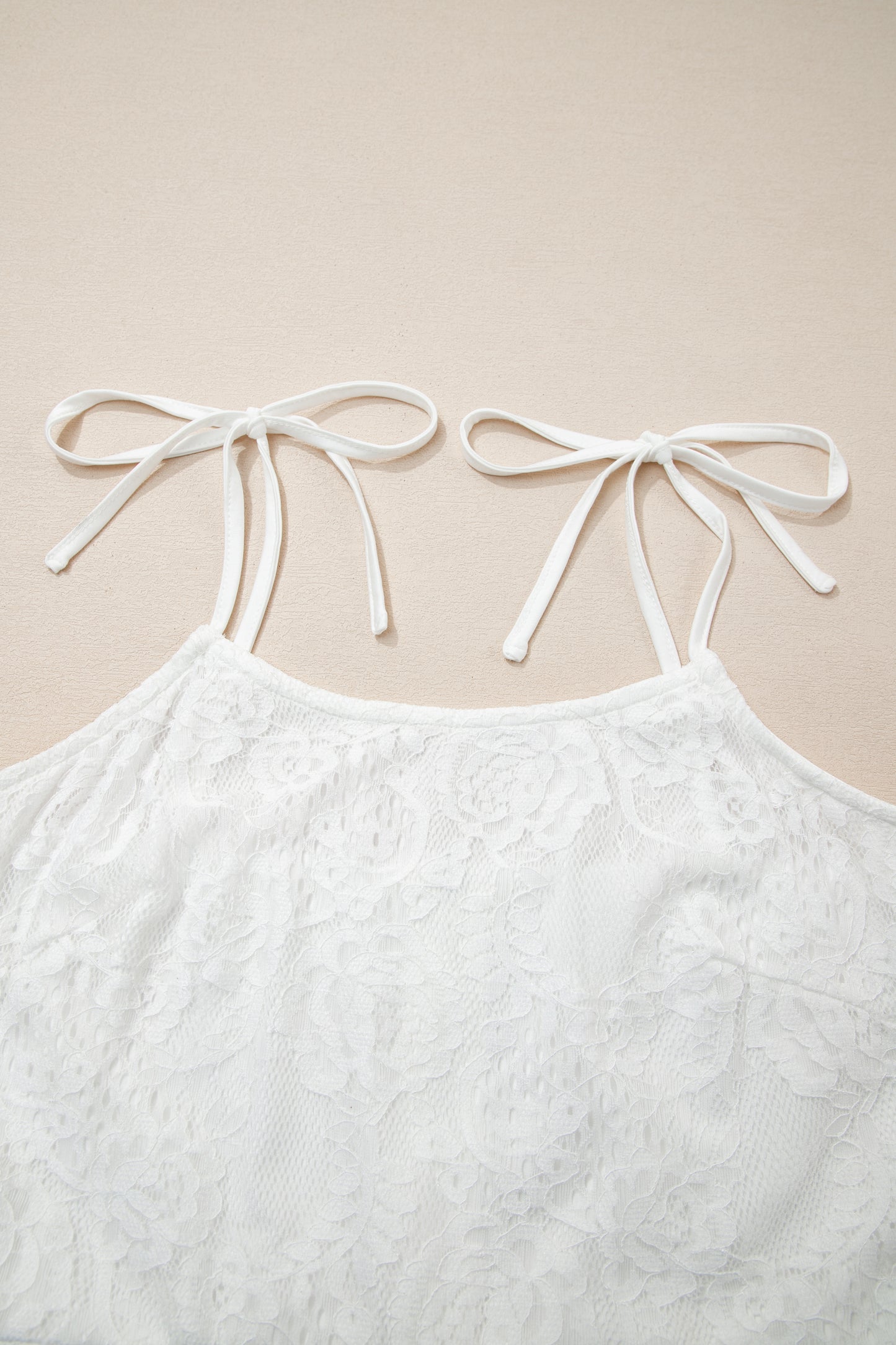 Floral Lace Tie Spaghetti Straps Maxi Dress