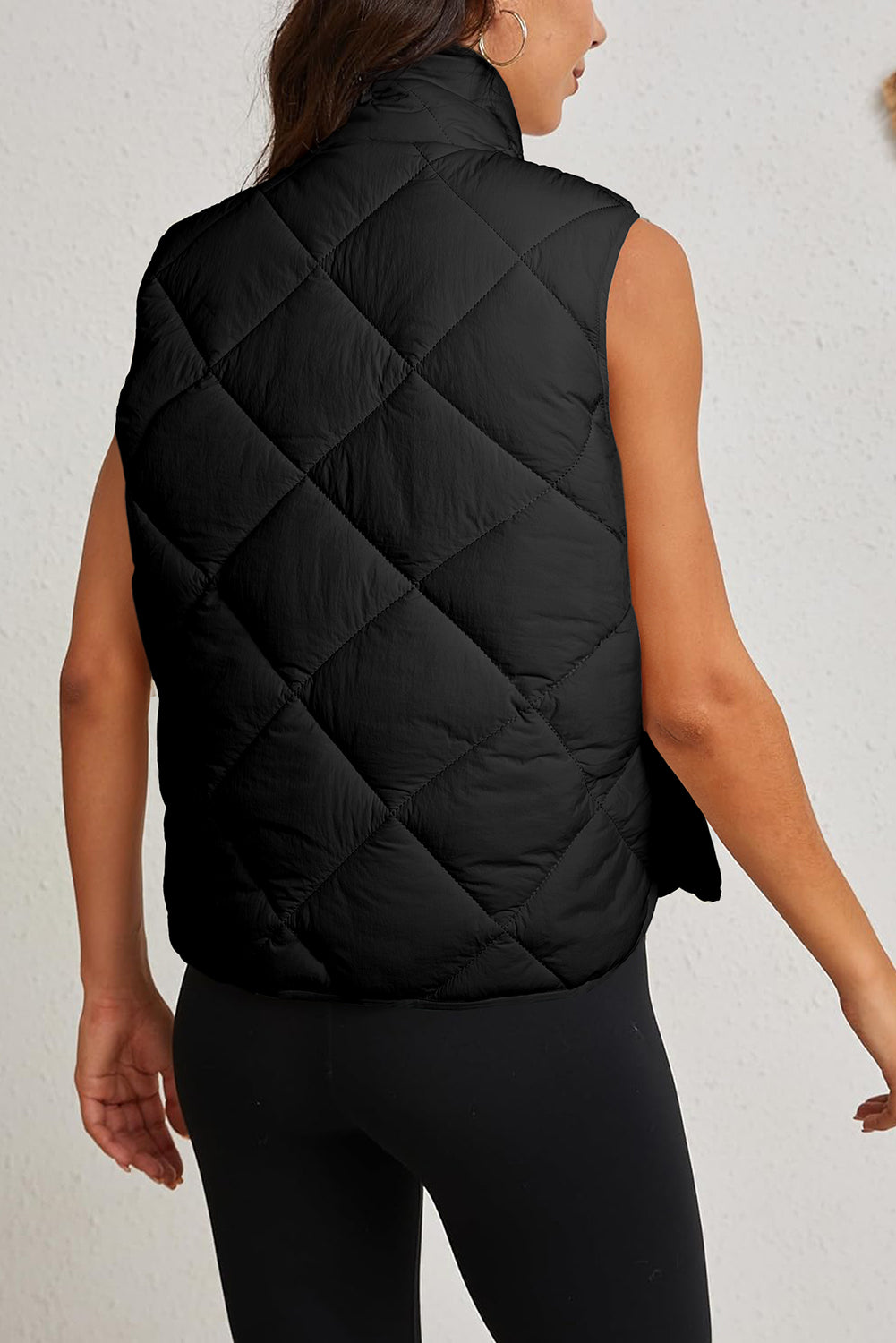 Quilted Button-Up Pocketed Vest